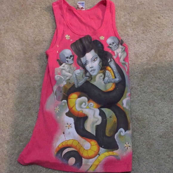 Tribal tattoo tank top sz m - Picture 7 of 8
